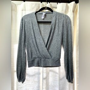 Amadi Balloon Sleeved Wrap Top - Size XS